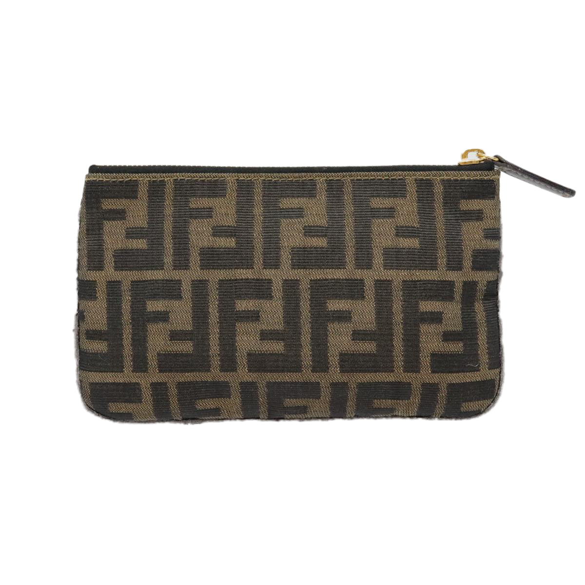 Luxury Fendi Zucca Canvas Pouch Black Gold Brownyk15224