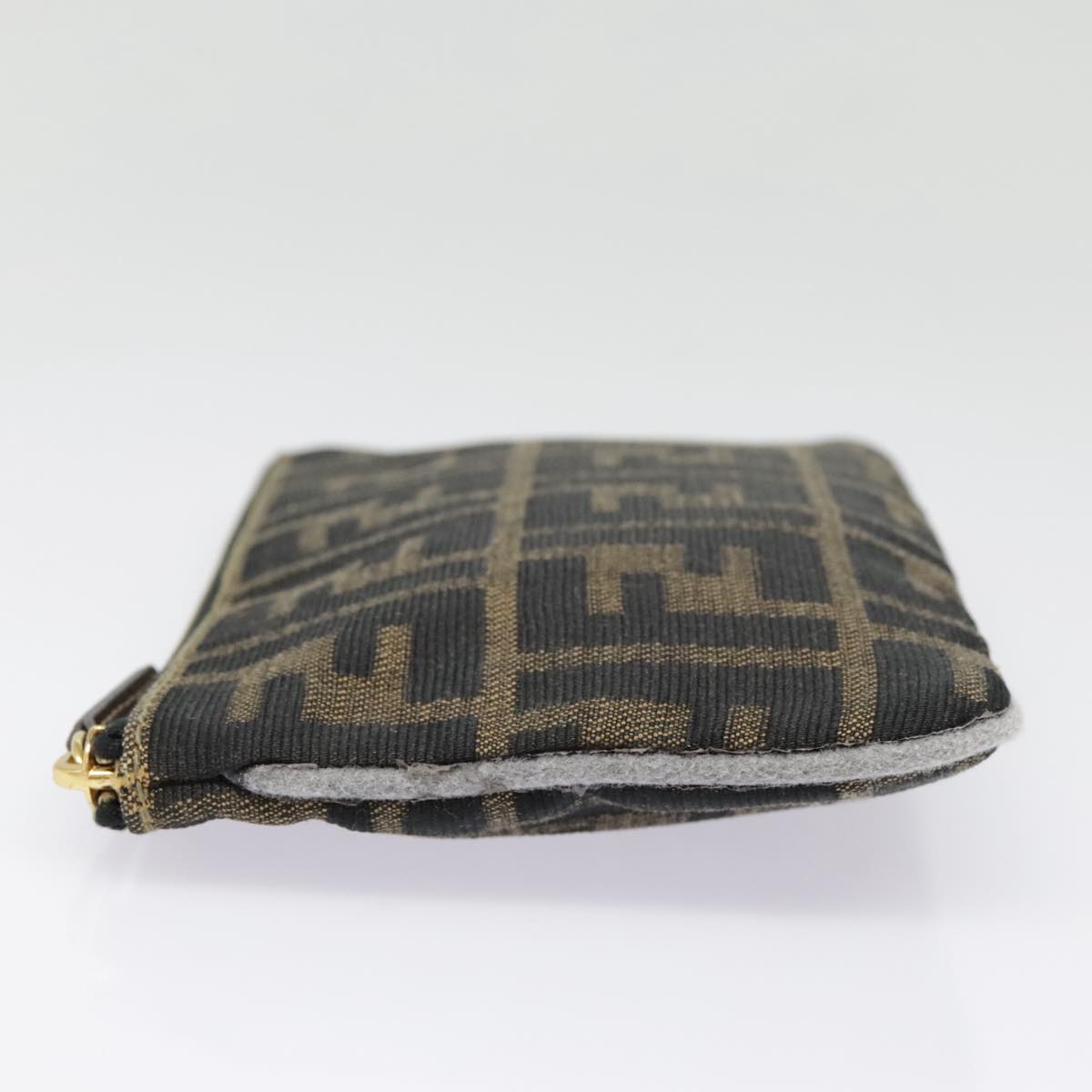 Luxury Fendi Zucca Canvas Pouch Black Gold Brownyk15224