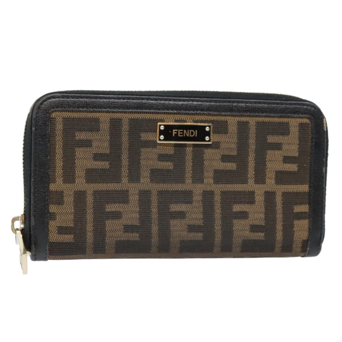 Luxury Fendi Zucca Canvas Wallet Black Brown goldyk15225