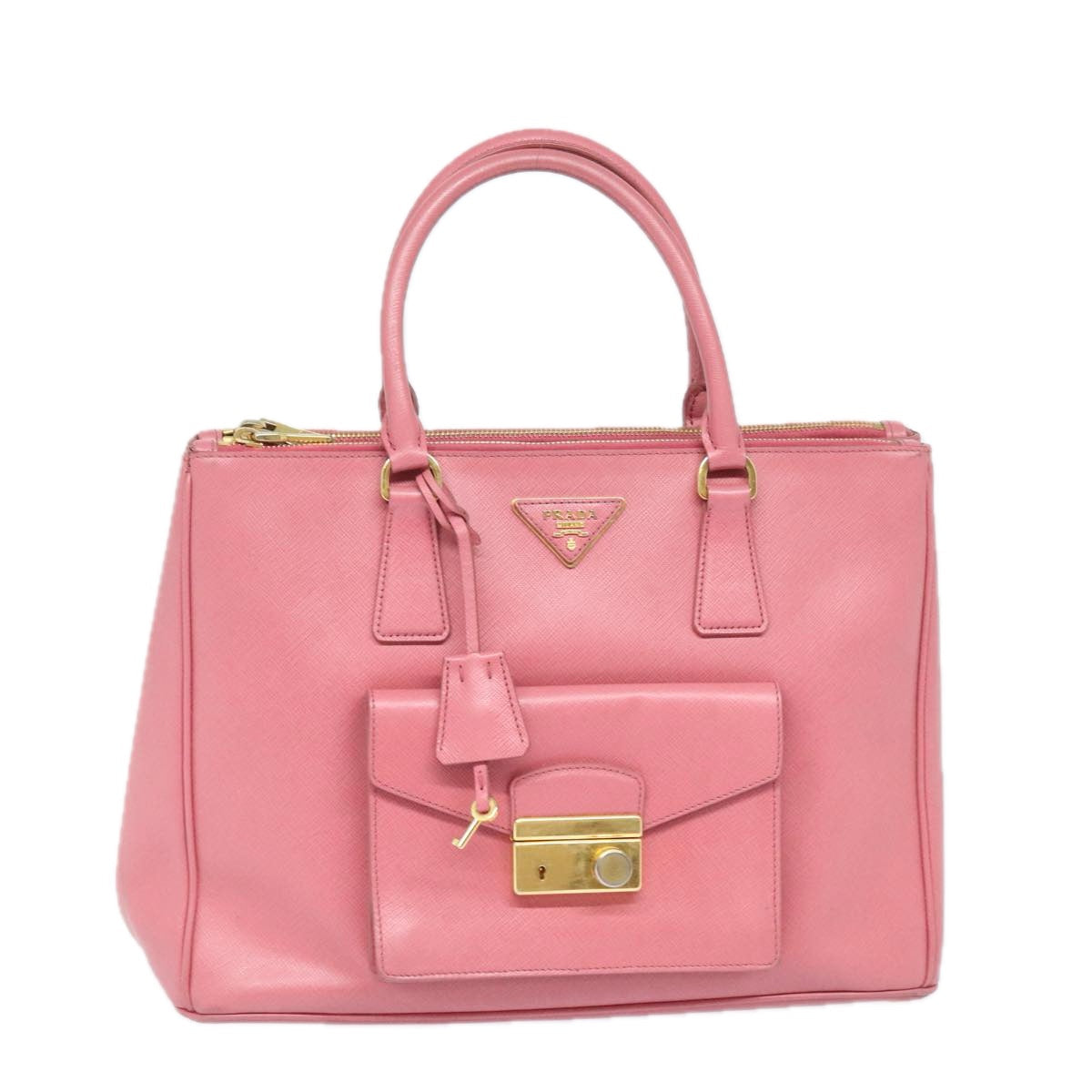 Luxury Prada Hand Bag Safiano leather Pink Gold  yk15229
