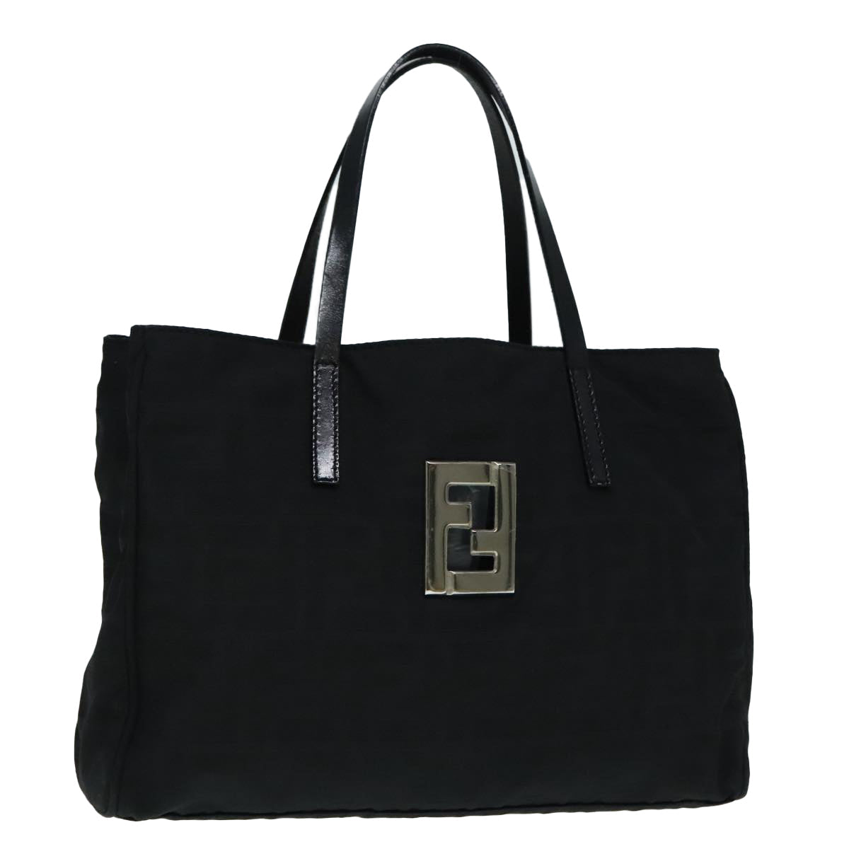 Luxury Fendi Zucca Canvas Hand Bag Silver Blackyk15243