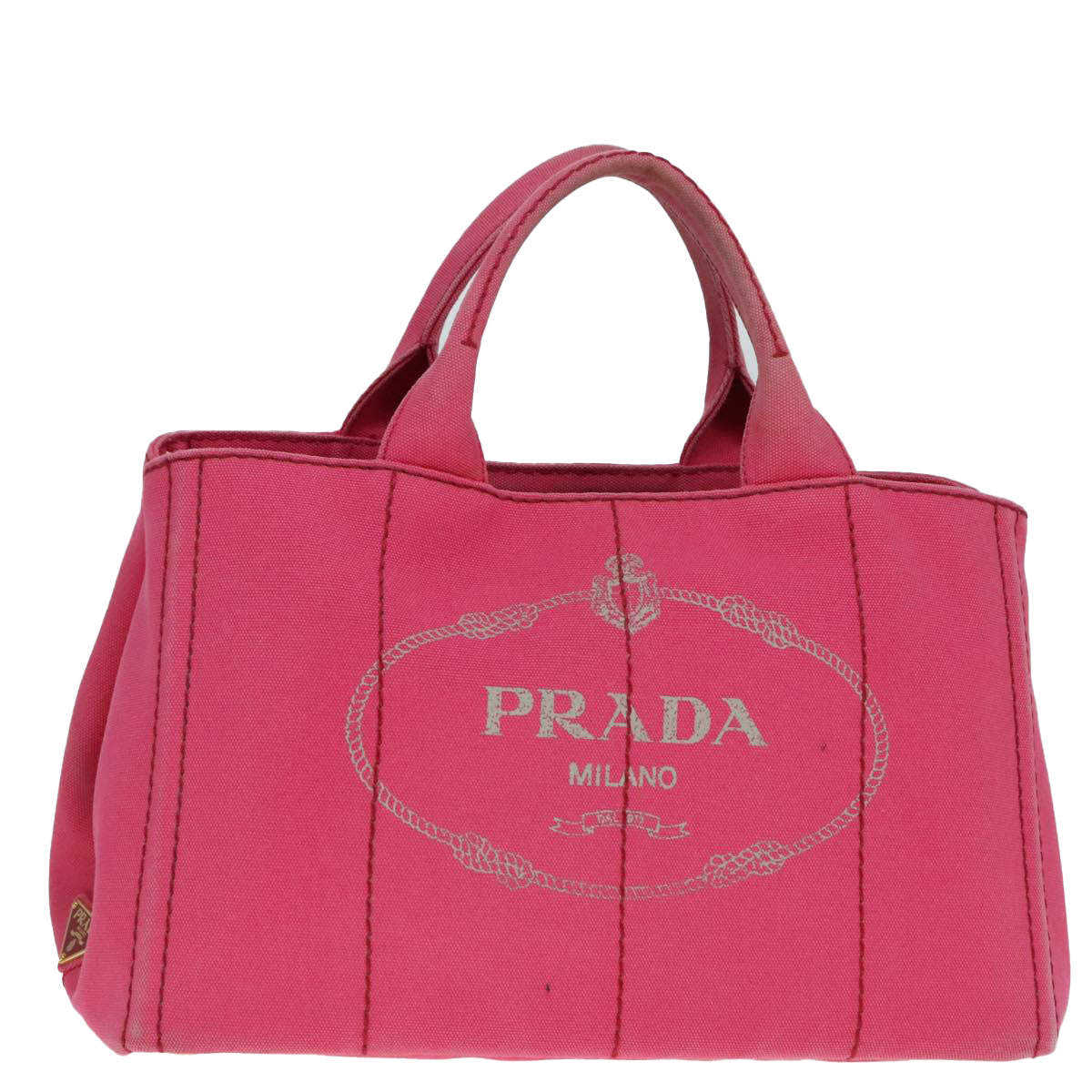 Luxury Prada Canapa MM Hand Bag Canvas Pink Gold  yk15280