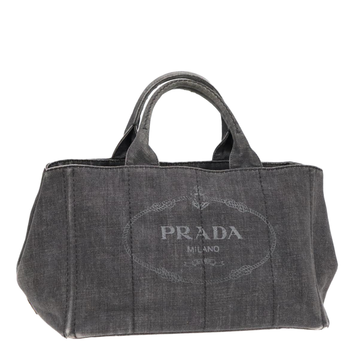 Luxury Prada Canapa MM Hand Bag Canvas Gold Black  yk15284