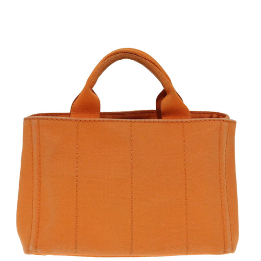 Luxury Prada Canapa PM Hand Bag Canvas Orange Gold  yk15292