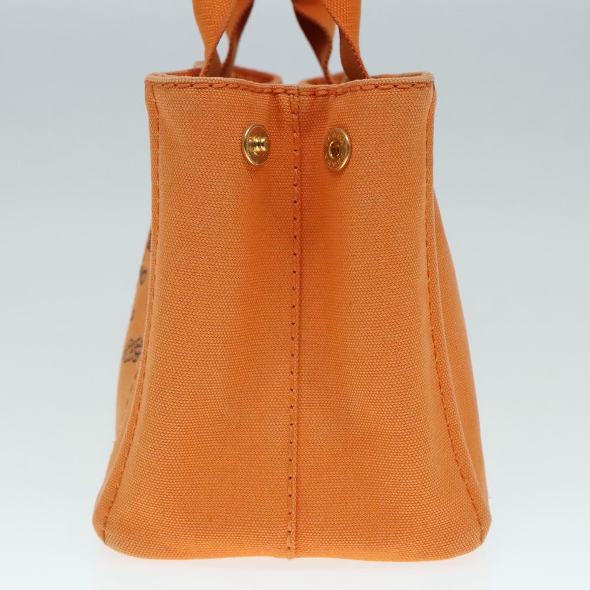 Luxury Prada Canapa PM Hand Bag Canvas Orange Gold  yk15292