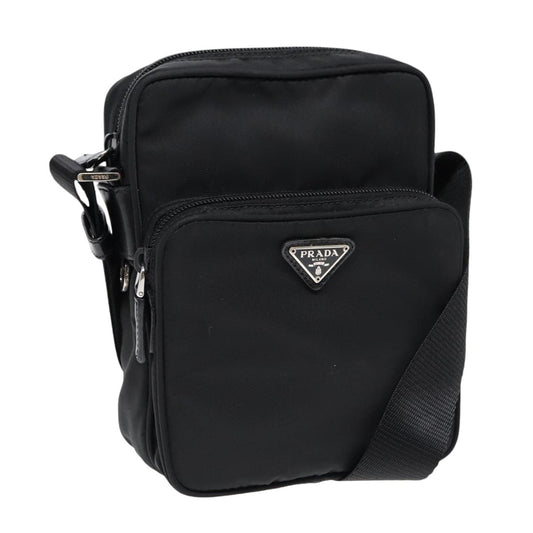 Luxury Prada Shoulder Bag Nylon Black Silver  yk15293