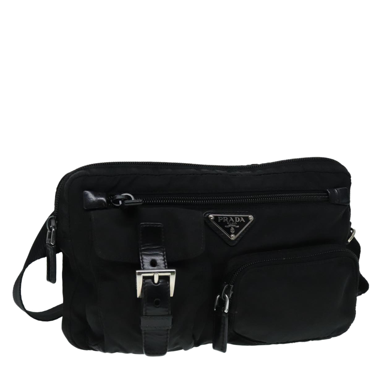 Luxury Prada Waist bag Nylon Black Silver  yk15295