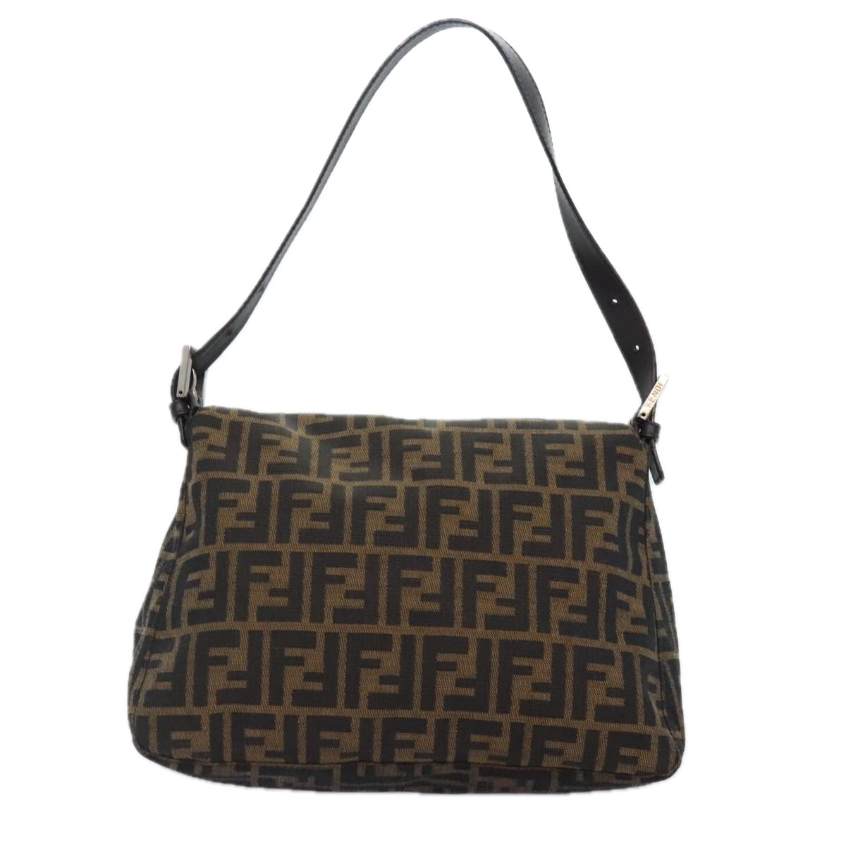 Luxury Fendi Zucca Canvas Mamma Baguette Shoulder Bag Brown Black Silveryk15310A