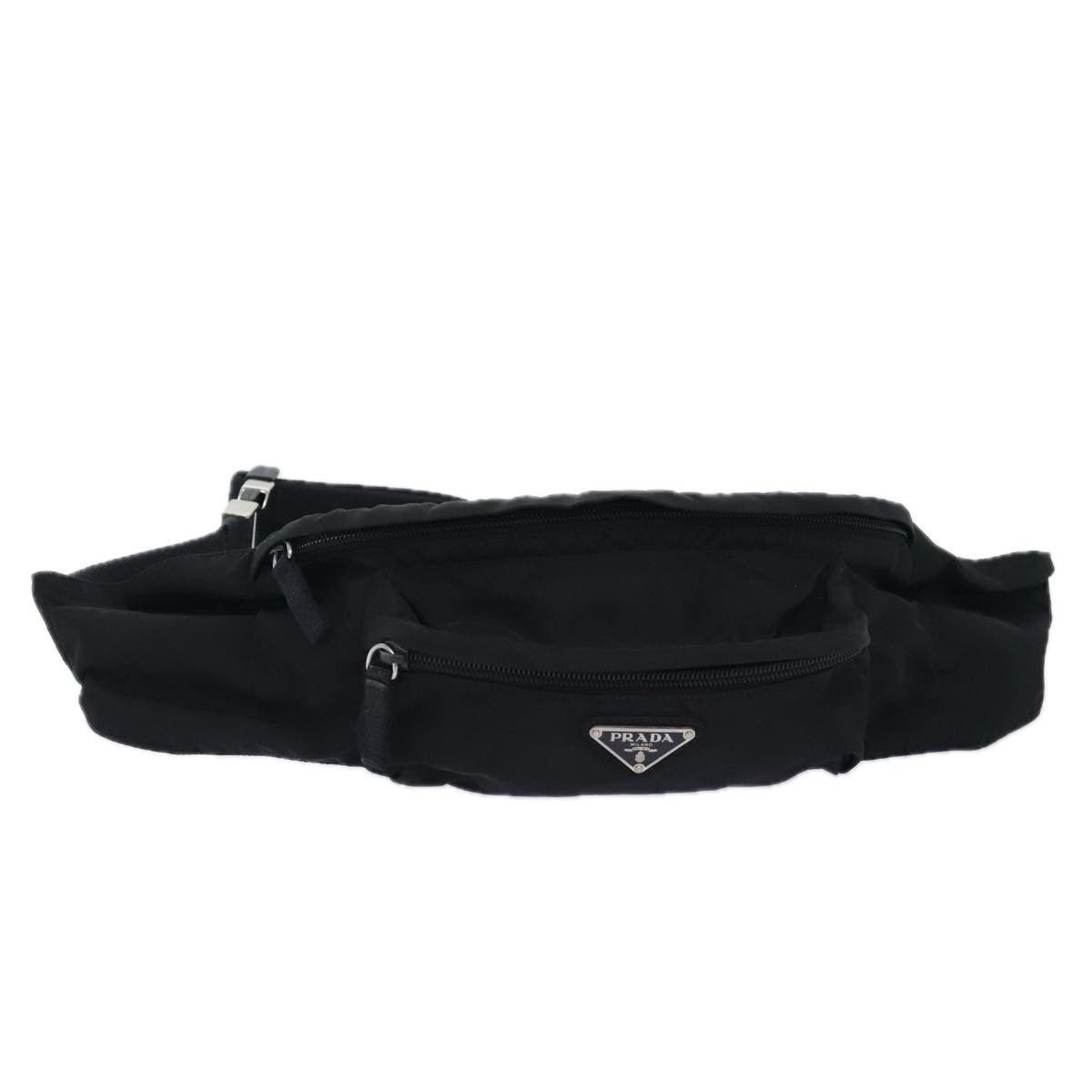 Luxury Prada Body Bag Nylon Black Silver  yk15317