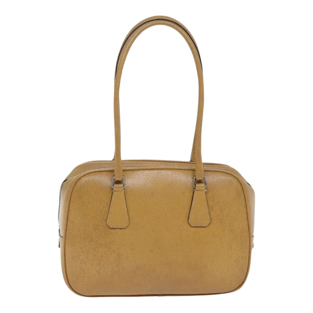 Luxury Prada Shoulder Bag Leather Brown Silver  yk15387