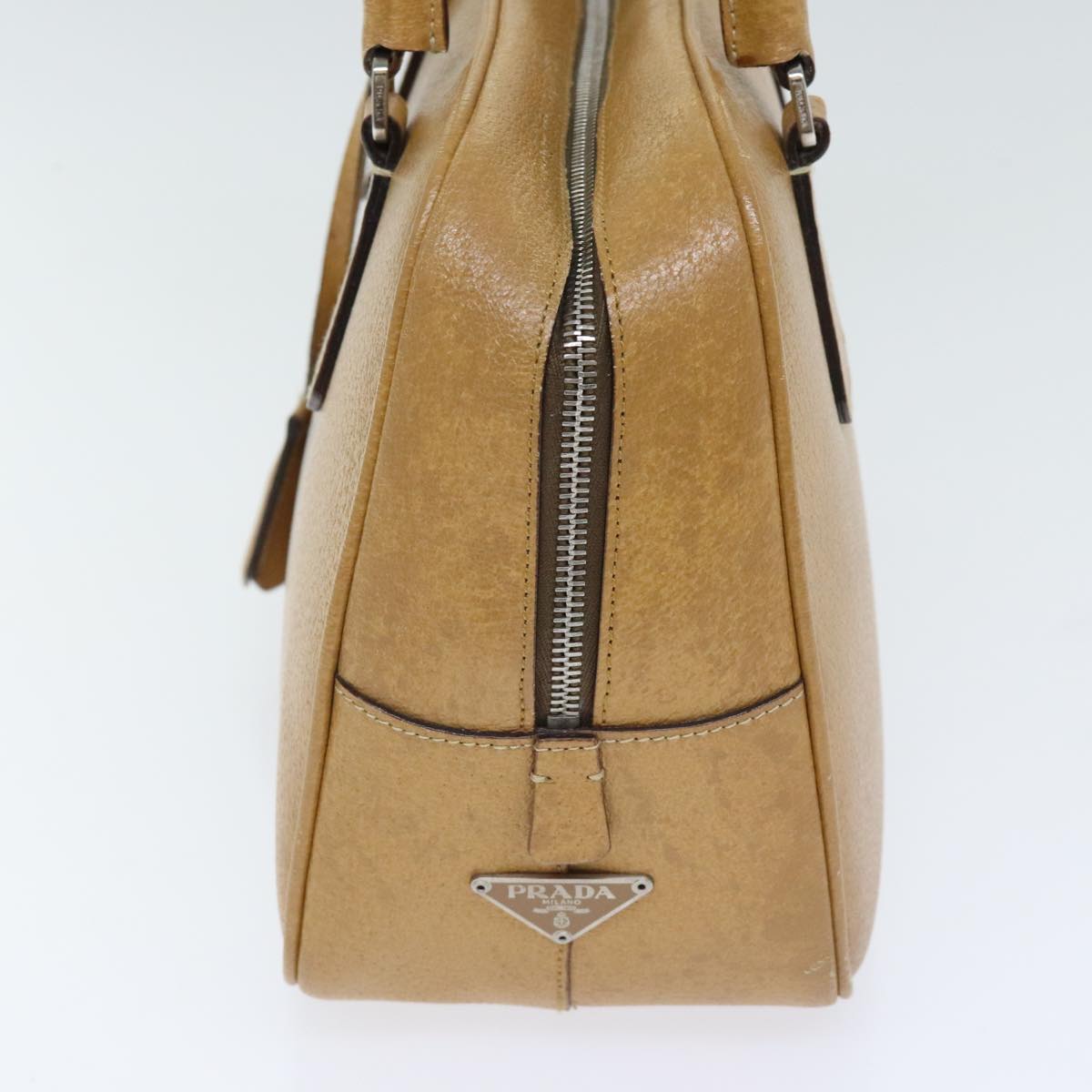 Luxury Prada Shoulder Bag Leather Brown Silver  yk15387