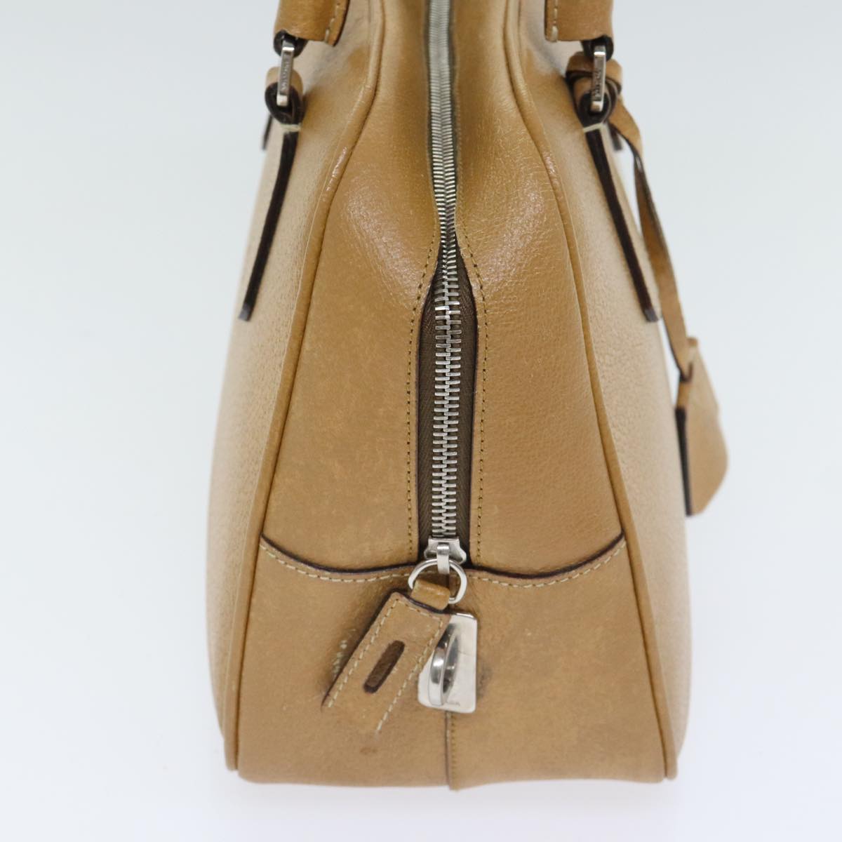 Luxury Prada Shoulder Bag Leather Brown Silver  yk15387