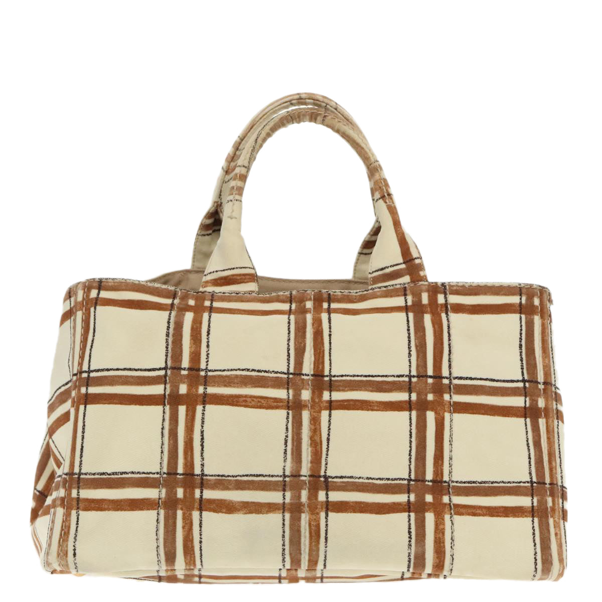 Luxury Prada Canapa GM Hand Bag Canvas Brown Gold  yk15469