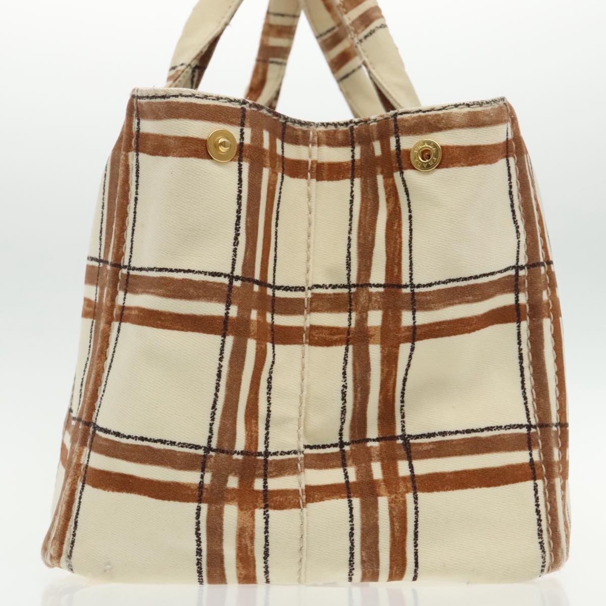 Luxury Prada Canapa GM Hand Bag Canvas Brown Gold  yk15469