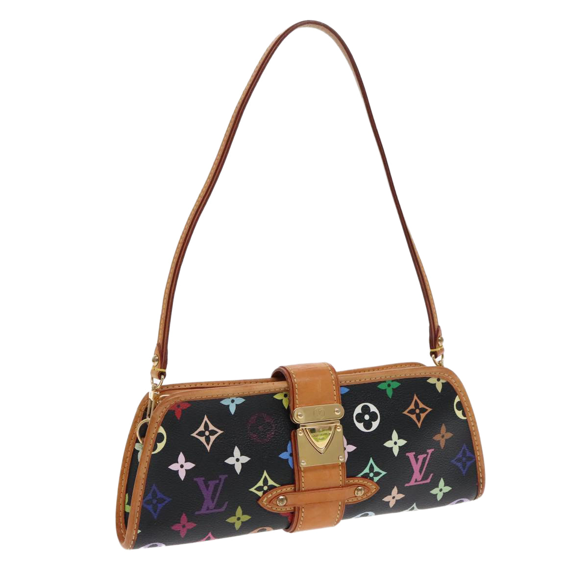 LOUIS VUITTON Monogram Multicolor Shirley Shoulder Bag Black M40050 yk15478