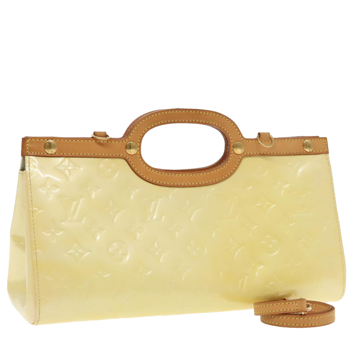 LOUIS VUITTON Monogram Vernis Roxbury Drive Hand Bag Perle M91374 yk15602