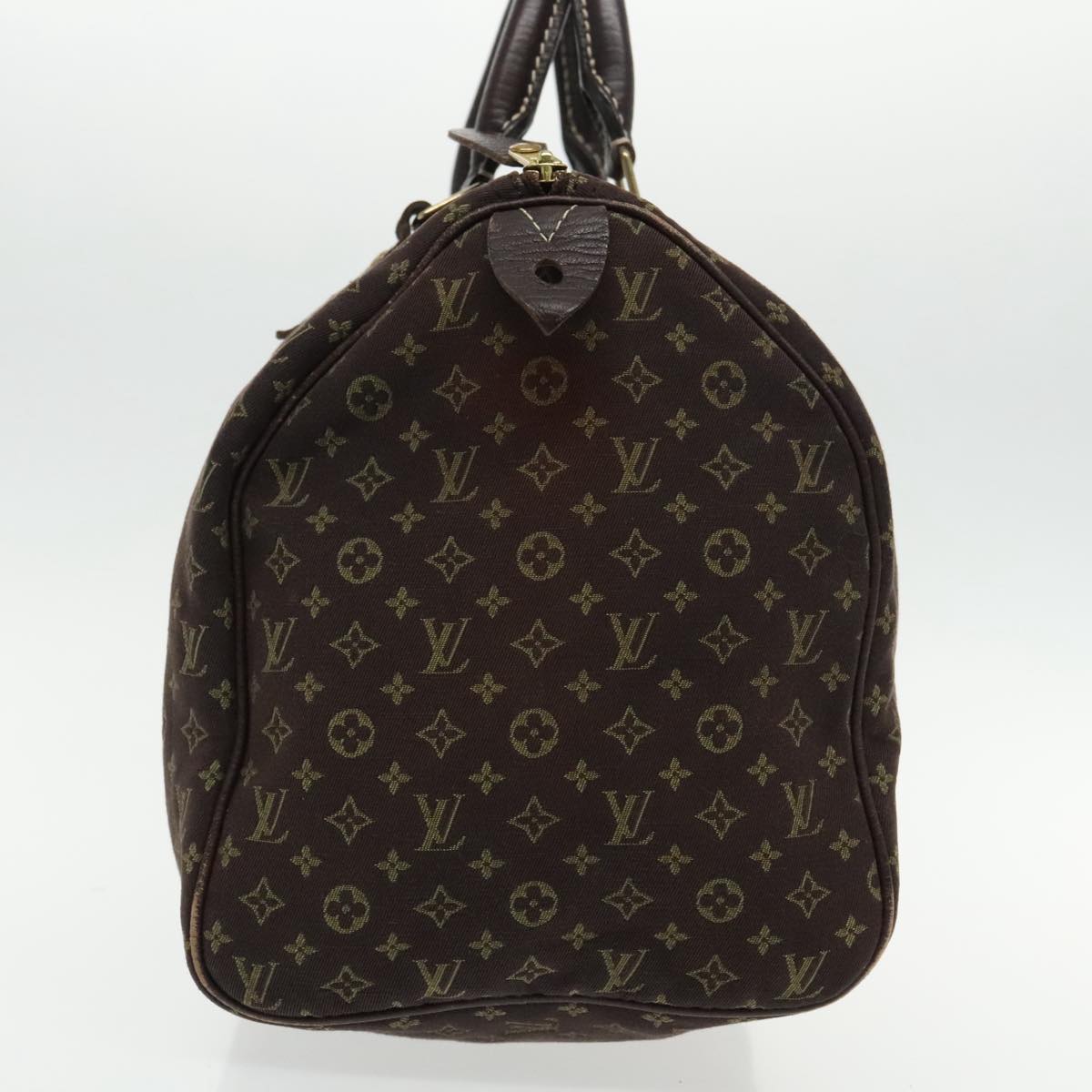 LOUIS VUITTON Monogram Mini Lin Speedy 30 Bag Brown Ebene M95224 LV yk15622