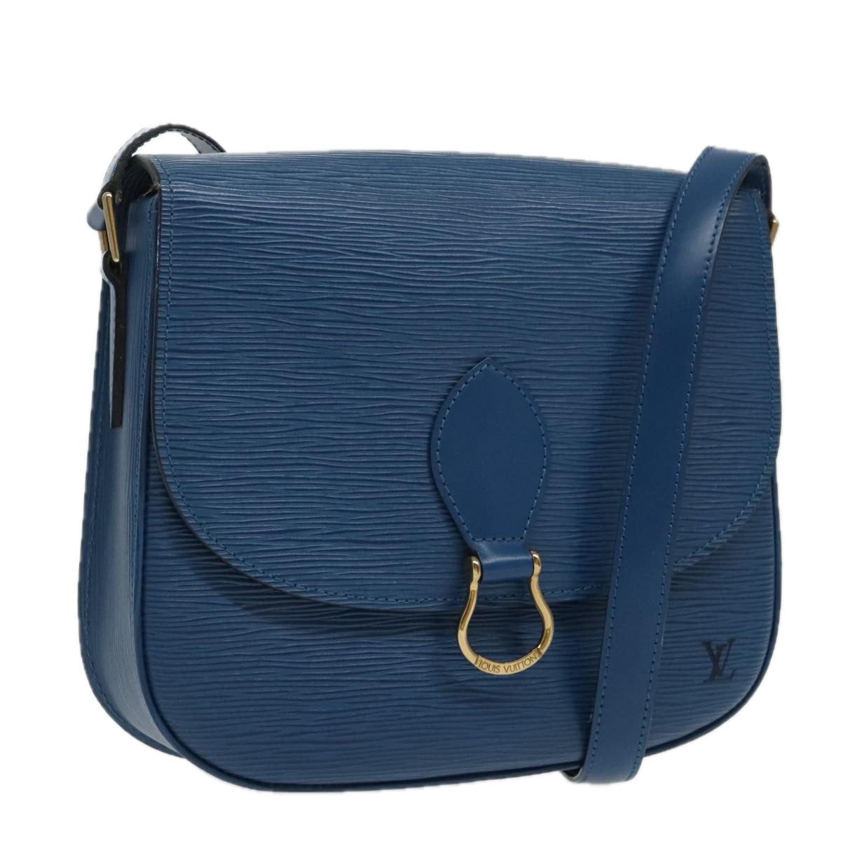 LOUIS VUITTON Epi Saint Cloud GM Shoulder Bag Toledo Blue M52195 LV yk15714