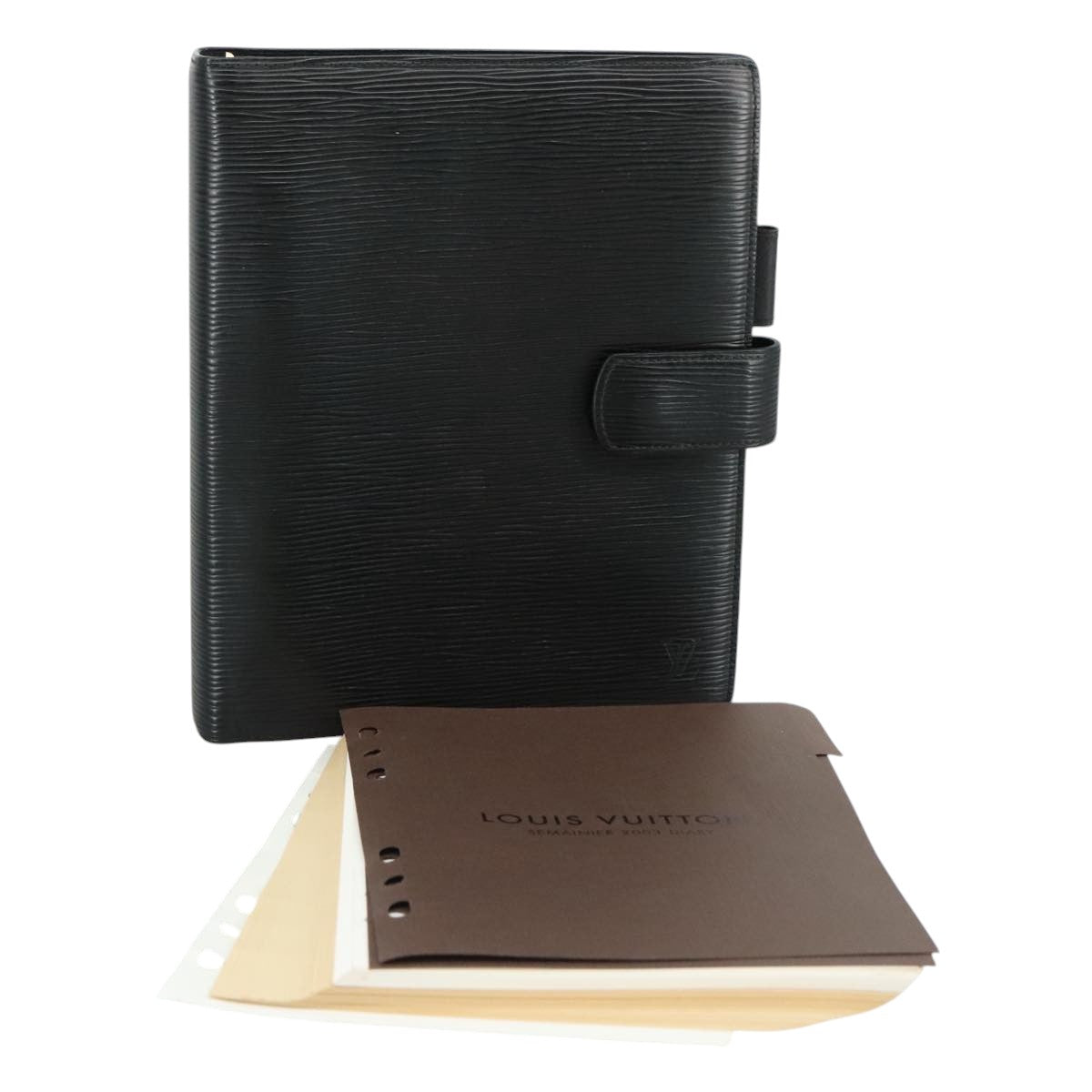 LOUIS VUITTON Epi Agenda GM Day Planner Cover Black R20212 LV yk16701