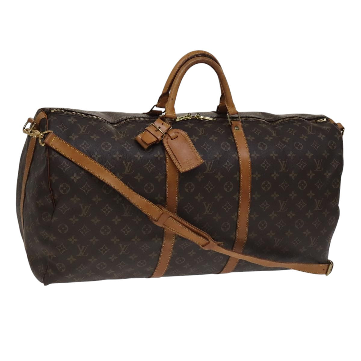 LOUIS VUITTON Monogram Keepall Bandouliere 60 Boston Bag M41412 LV yk16715