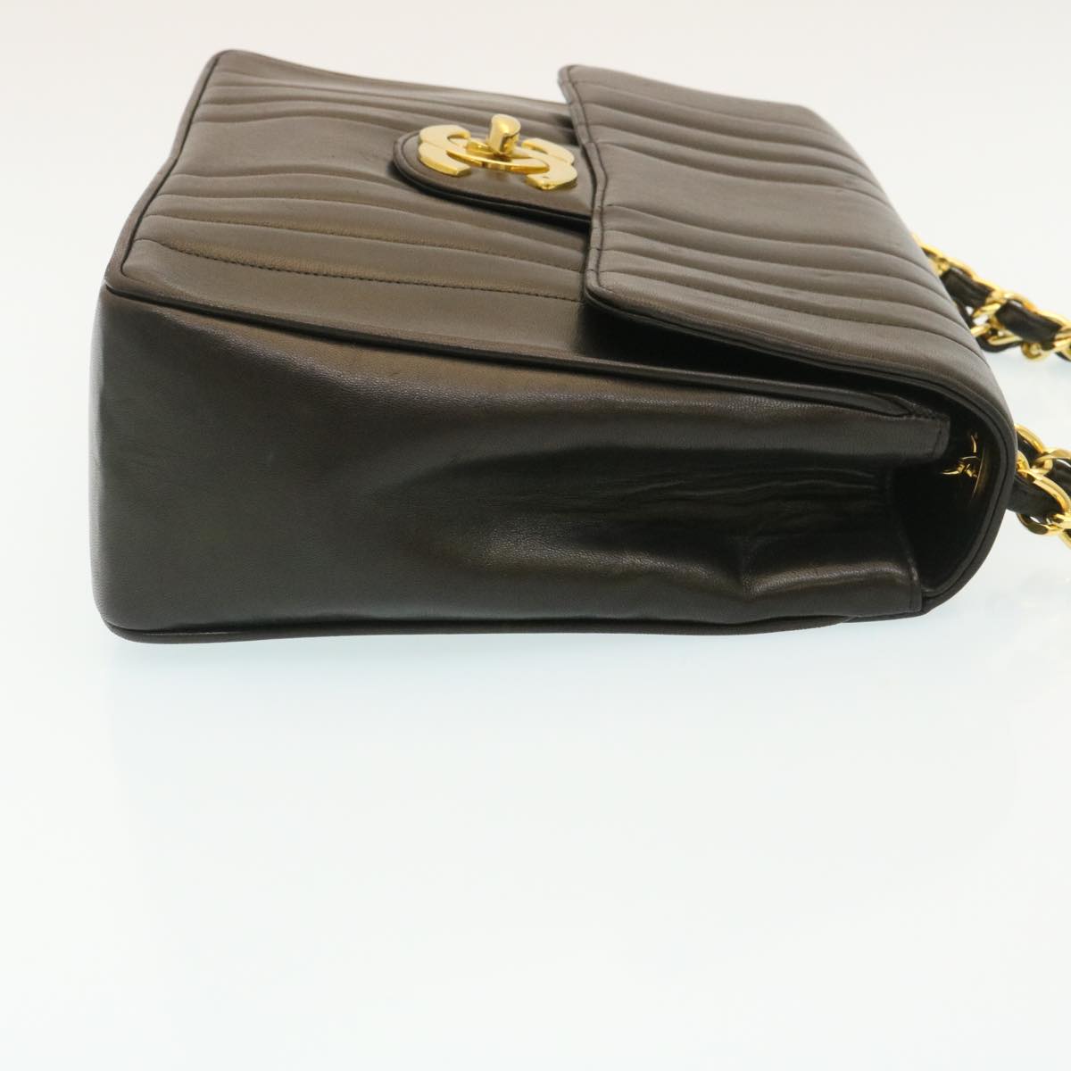 Luxury Chanel Mademoiselle Big COCO Mark Chain ShoulderBag Lamb Skin Black  yk4080A