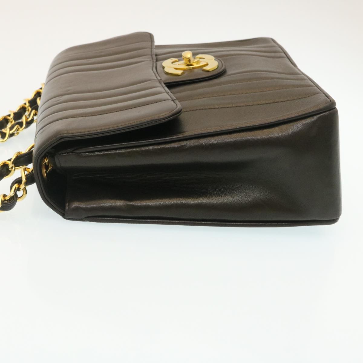 Luxury Chanel Mademoiselle Big COCO Mark Chain ShoulderBag Lamb Skin Black  yk4080A