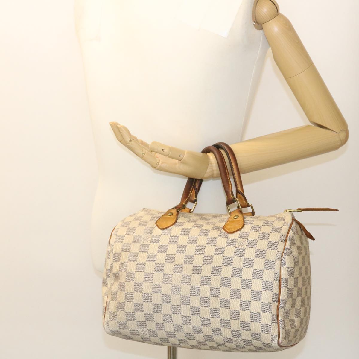 LOUIS VUITTON Damier Azur Speedy 30 Hand Bag N41533 LV yk4090