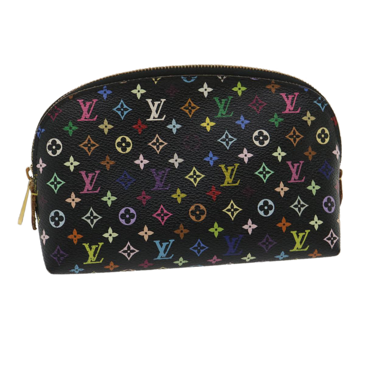 LOUIS VUITTON Monogram Multicolor Pochette Cosmetic Pouch Black M47355 LV yk4265