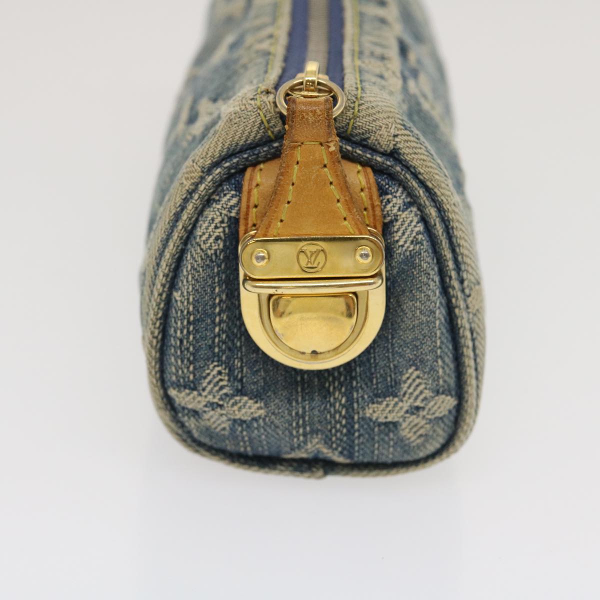 LOUIS VUITTON Monogram Denim Trousse Speedy GM Pouch Blue M95081 LV yk4515