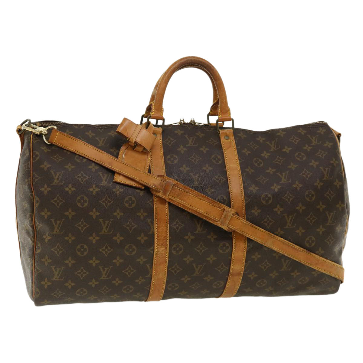 LOUIS VUITTON Monogram Keepall Bandouliere 55 Boston Bag M41414 LV yk5301B