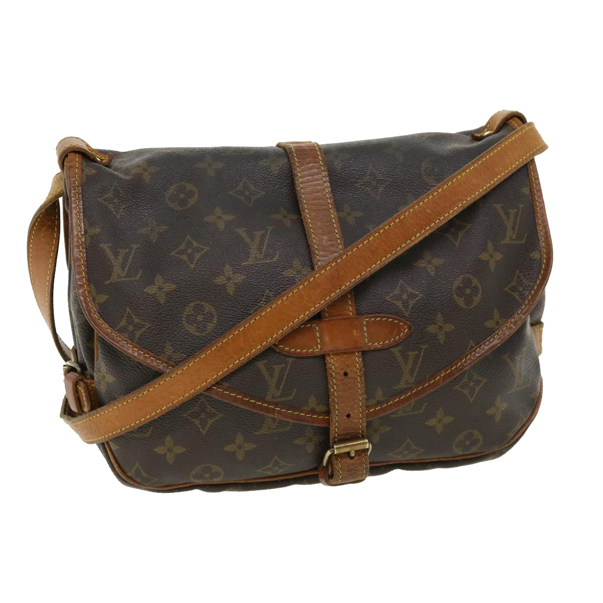 LOUIS VUITTON Monogram Saumur 30 Shoulder Bag M42256 LV yk5656