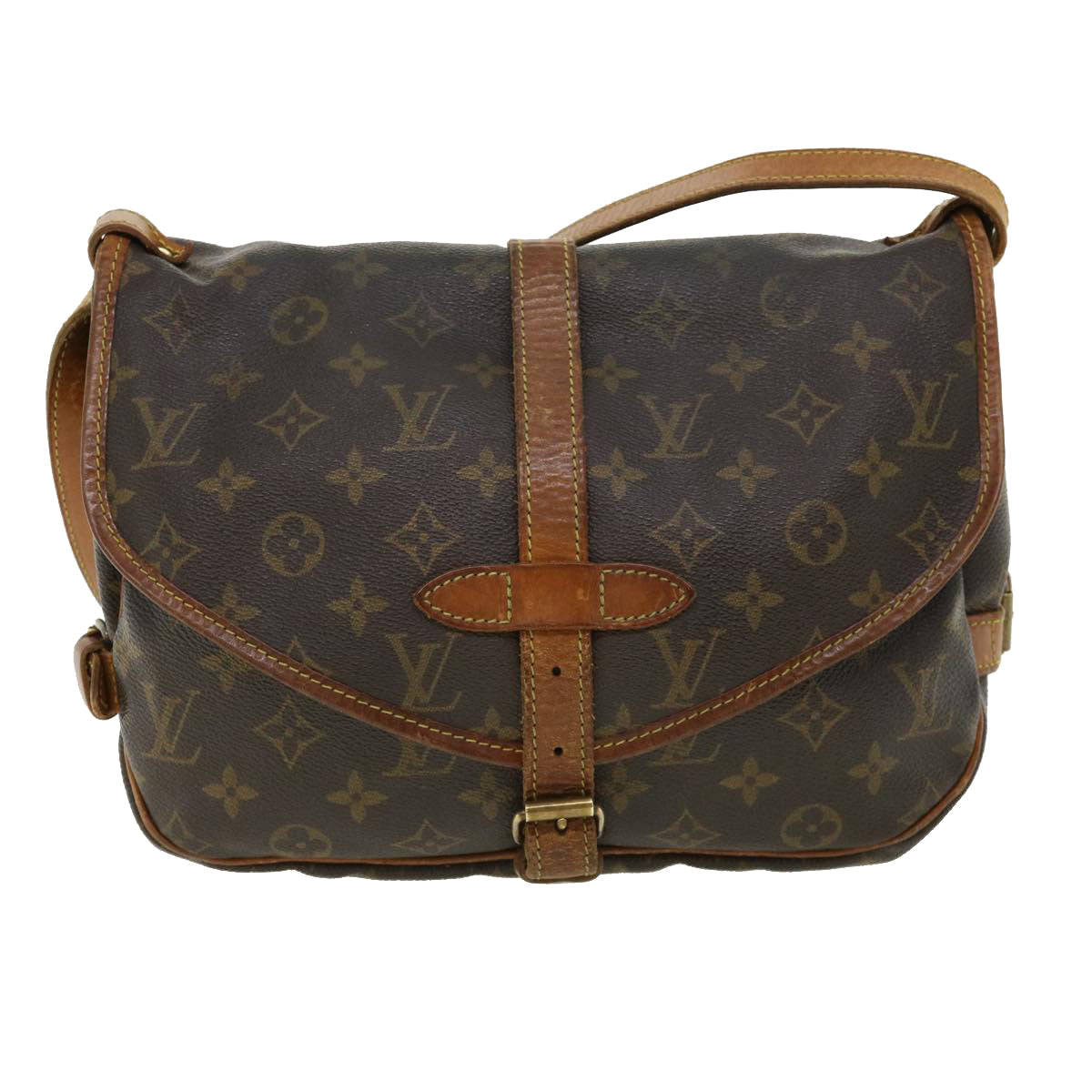 LOUIS VUITTON Monogram Saumur 30 Shoulder Bag M42256 LV yk5656