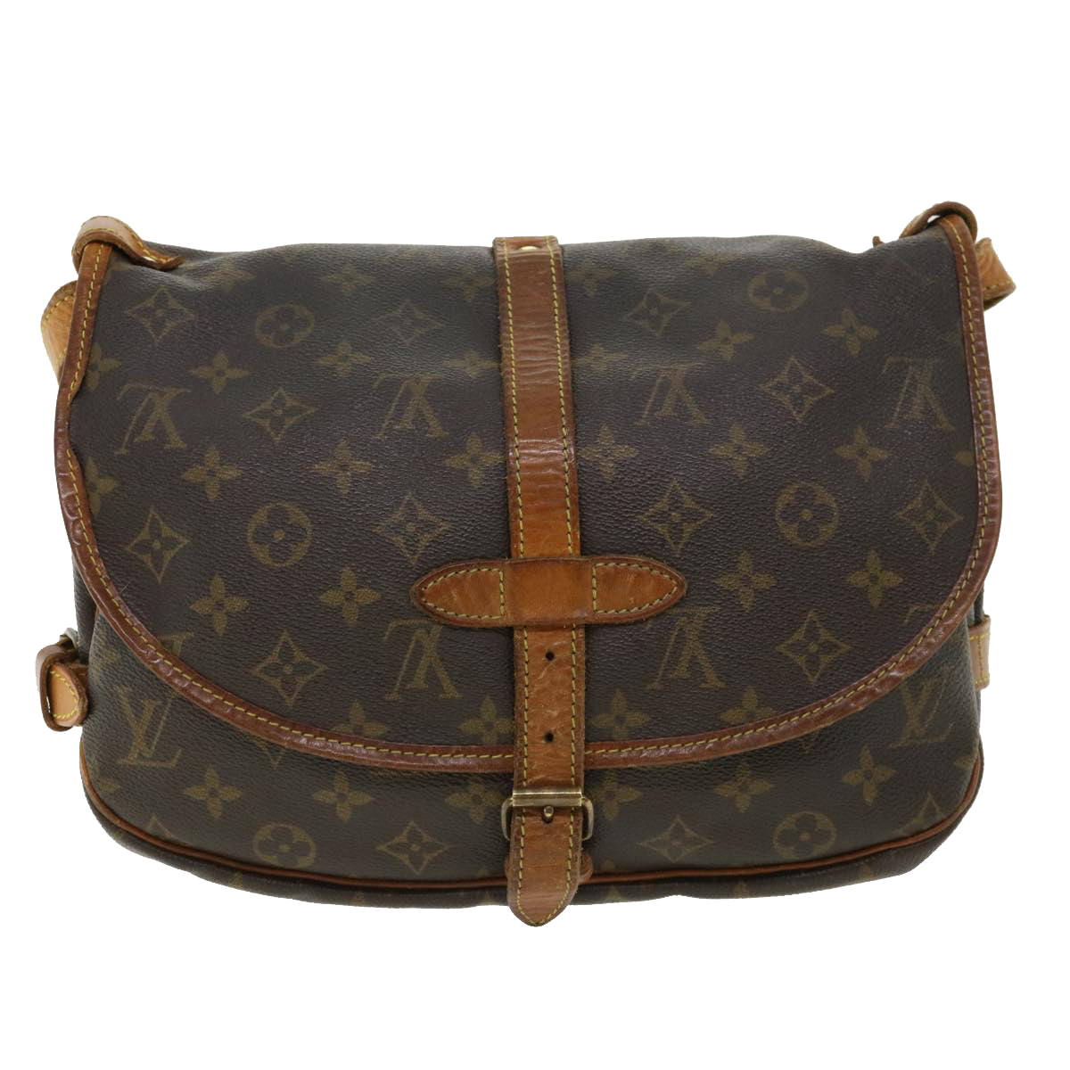 LOUIS VUITTON Monogram Saumur 30 Shoulder Bag M42256 LV yk5656