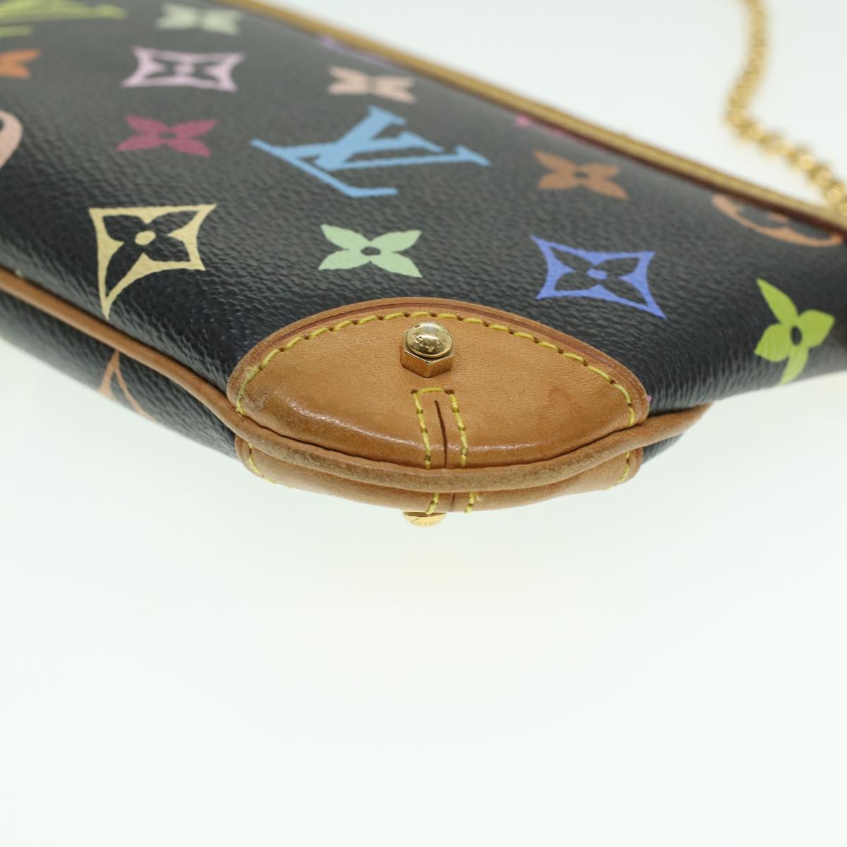 LOUIS VUITTON Monogram Multicolor Pochette Mira MM Pouch Black M60097 LV yk5930A