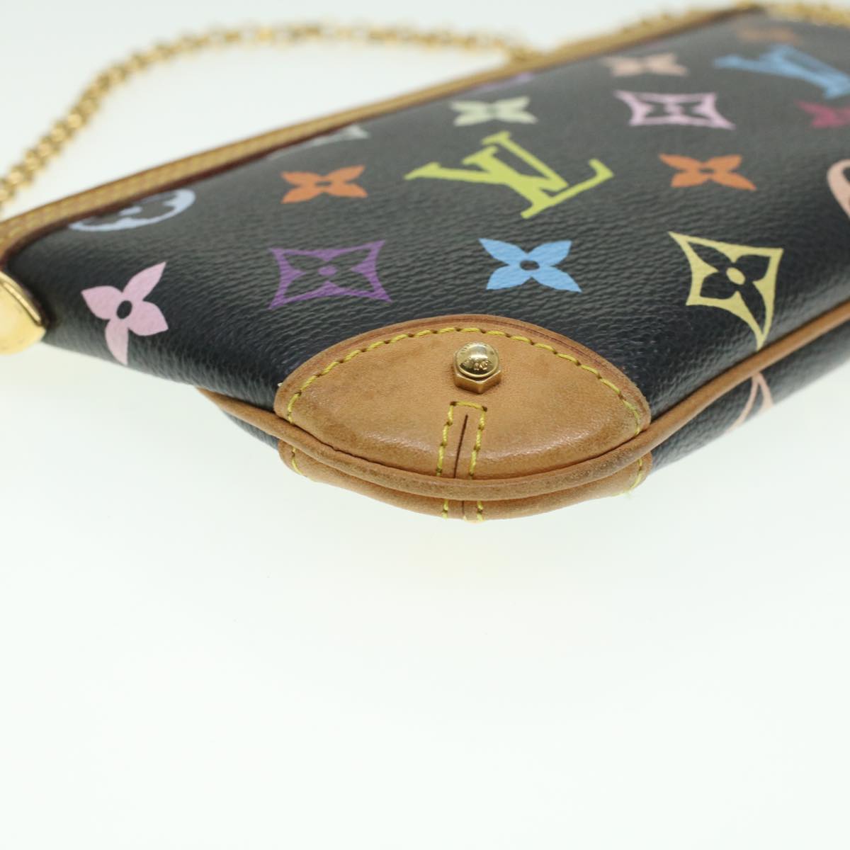 LOUIS VUITTON Monogram Multicolor Pochette Mira MM Pouch Black M60097 LV yk5930A