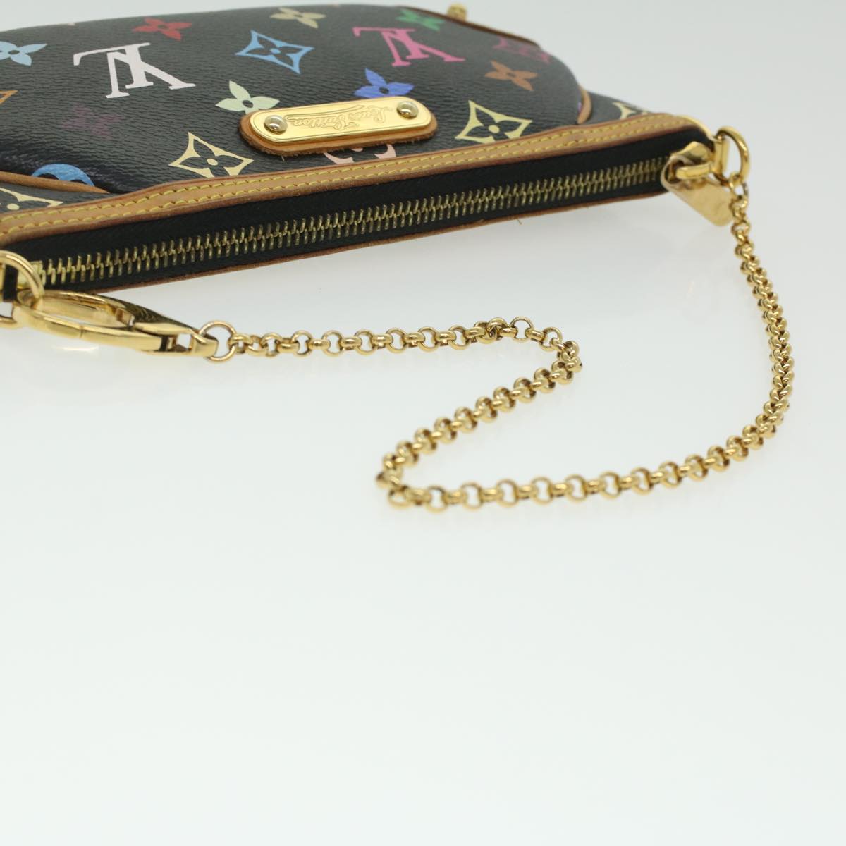 LOUIS VUITTON Monogram Multicolor Pochette Mira MM Pouch Black M60097 LV yk5930A