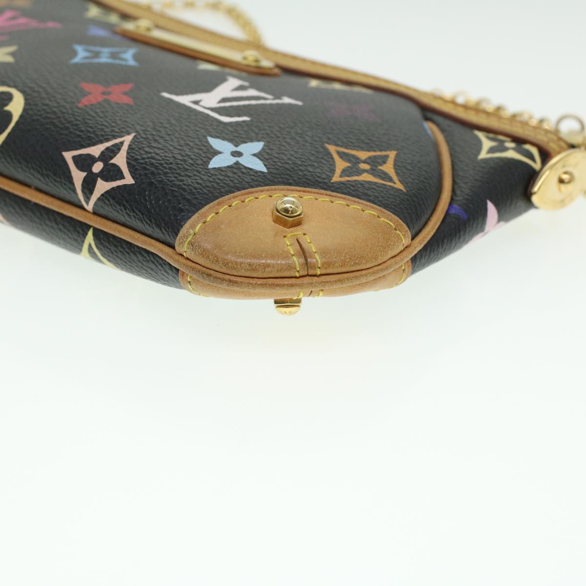 LOUIS VUITTON Monogram Multicolor Pochette Mira MM Pouch Black M60097 LV yk5930A
