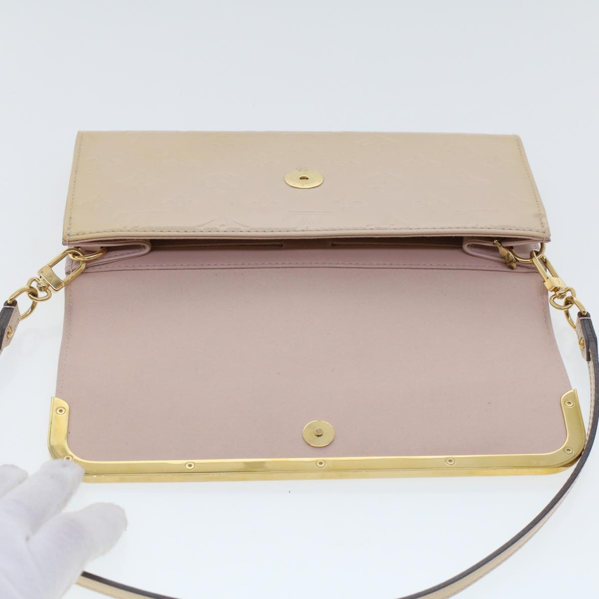 LOUIS VUITTON Vernis Rossmore MM Shoulder Bag Rose Angelique M90070 yk7248
