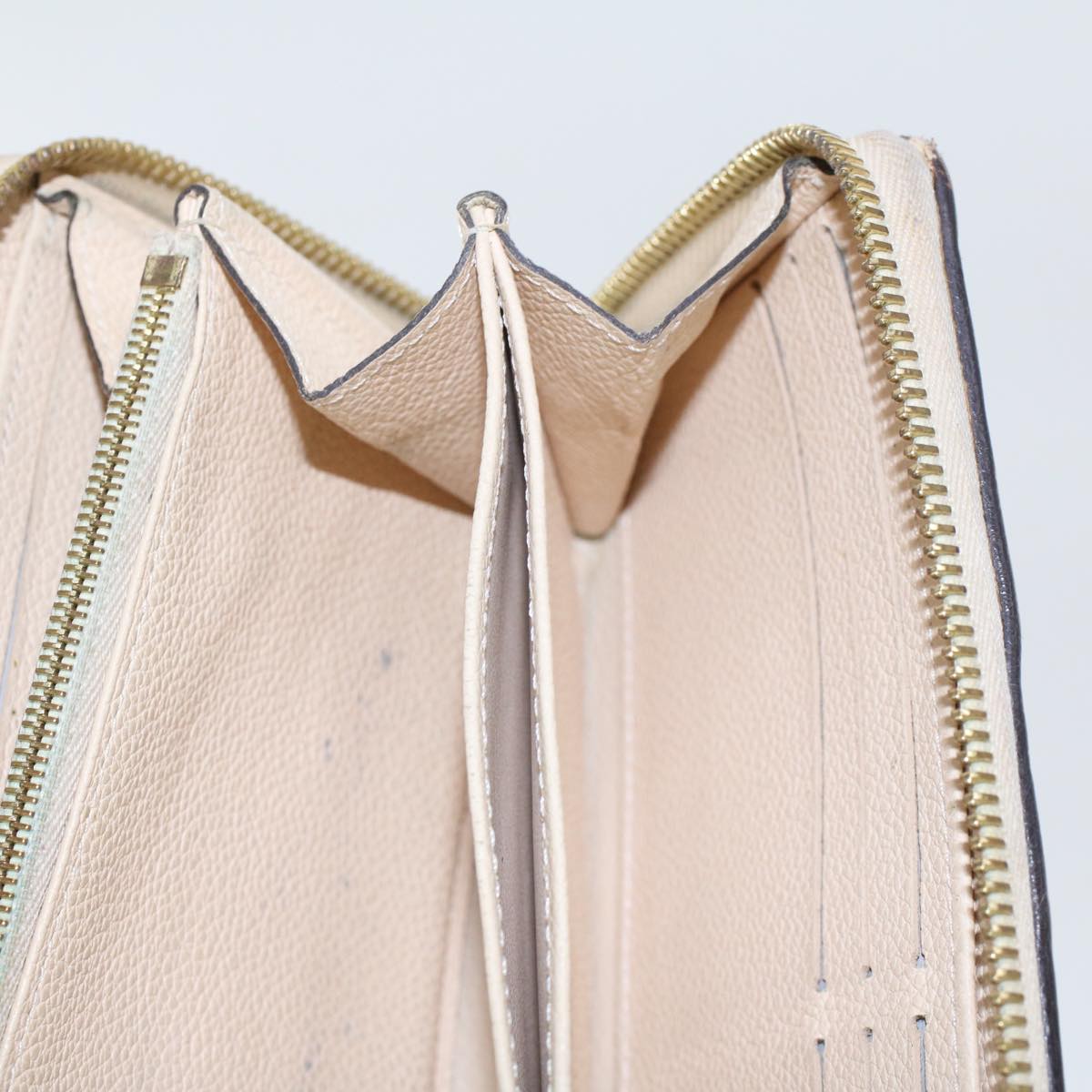 LOUIS VUITTON Monogram Empreinte Zippy Wallet White TN0146 LV yk7267