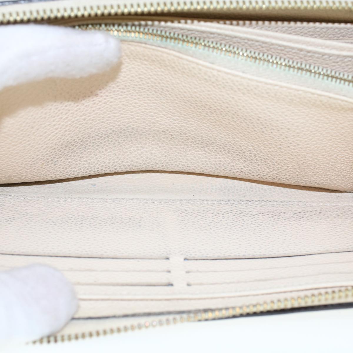 LOUIS VUITTON Monogram Empreinte Zippy Wallet White TN0146 LV yk7267