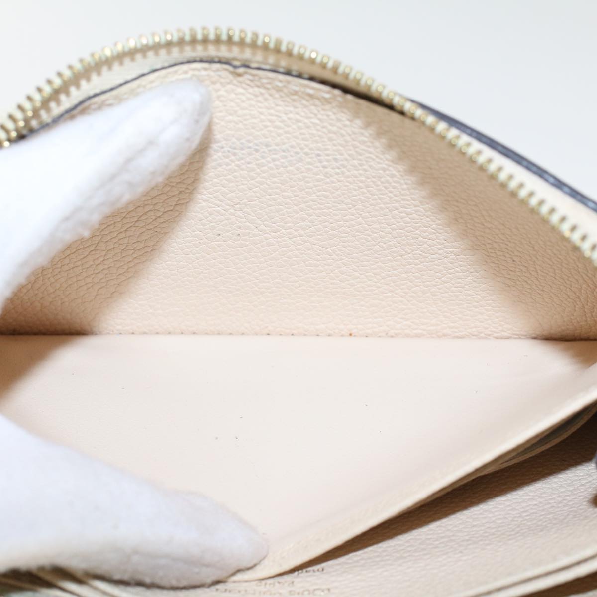 LOUIS VUITTON Monogram Empreinte Zippy Wallet White TN0146 LV yk7267