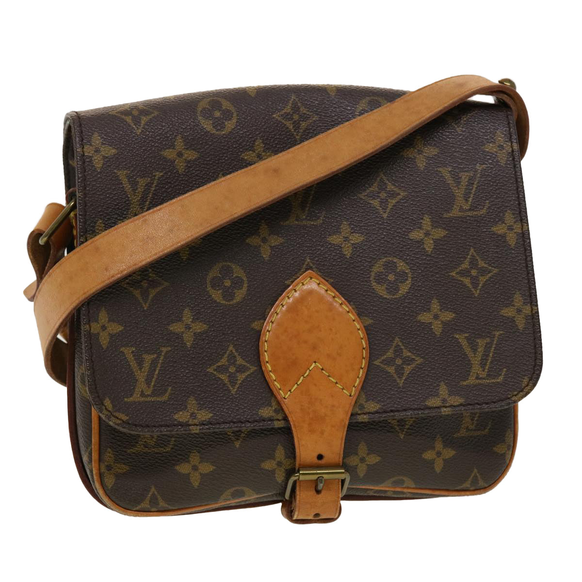 LOUIS VUITTON Monogram Cartouchiere MM Shoulder Bag M51253 LV yk7335