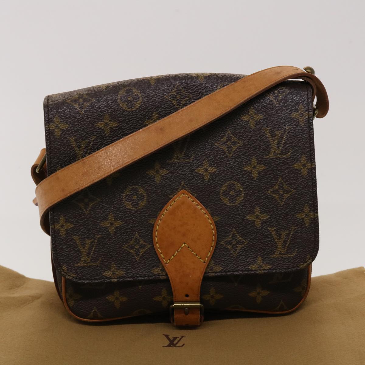 LOUIS VUITTON Monogram Cartouchiere MM Shoulder Bag M51253 LV yk7335