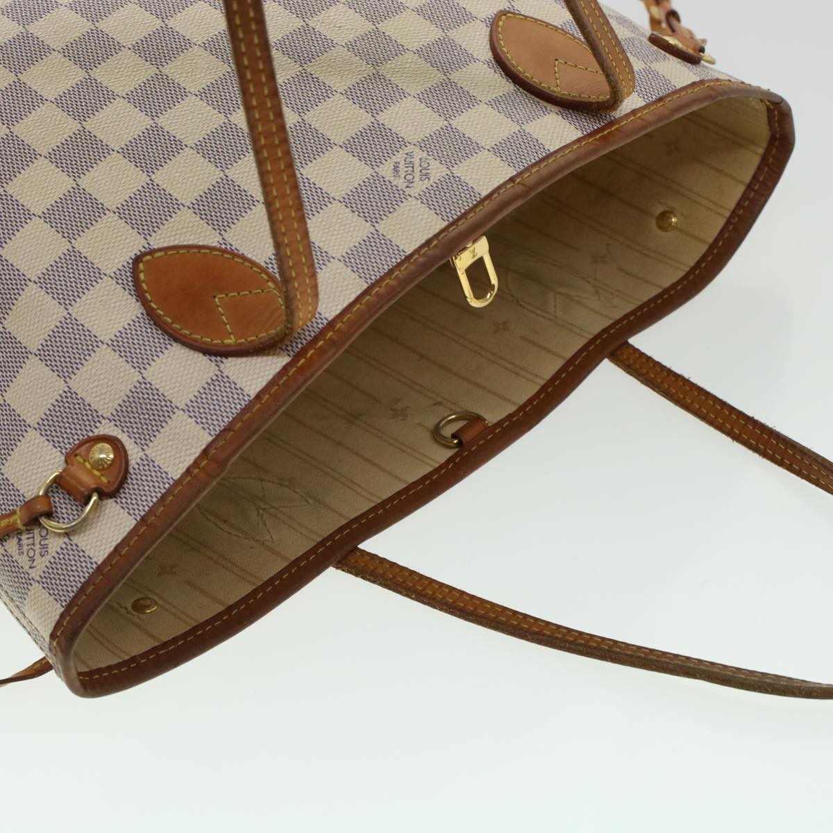 LOUIS VUITTON Damier Azur Neverfull PM Tote Bag N41362 LV yk7364B