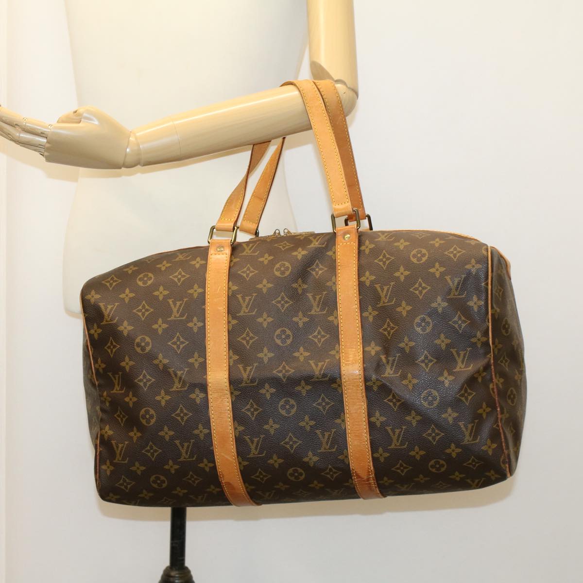 LOUIS VUITTON Monogram Sac Souple 45 Boston Bag M41624 LV yk7381B