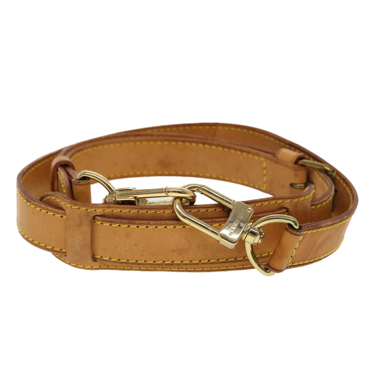 LOUIS VUITTON Shoulder Strap Leather 39.4""-46.5"" Beige LV yk7388B