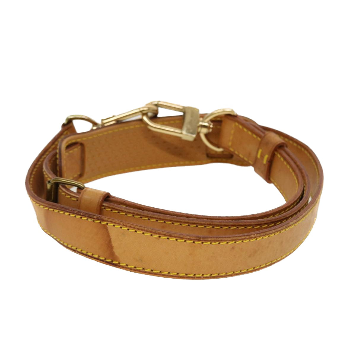 LOUIS VUITTON Shoulder Strap Leather 39.4""-46.5"" Beige LV yk7388B