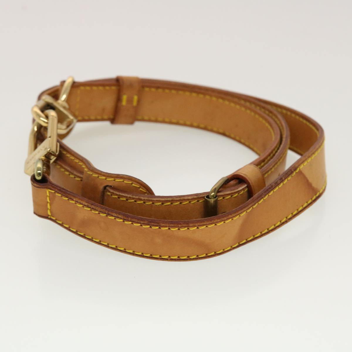 LOUIS VUITTON Shoulder Strap Leather 39.4""-46.5"" Beige LV yk7388B