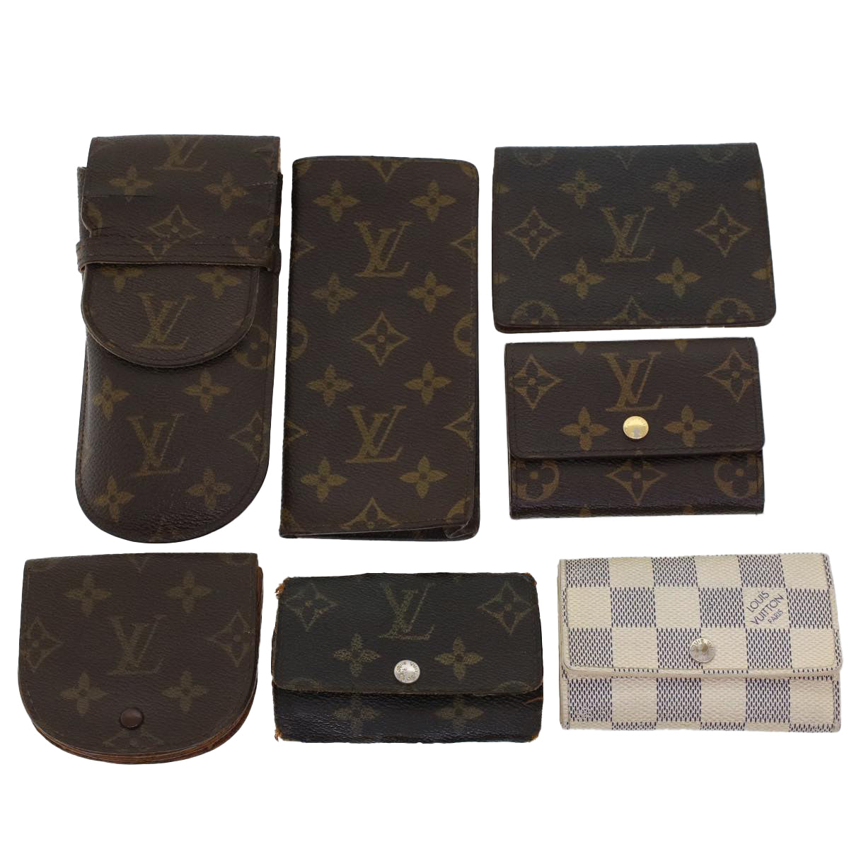 LOUIS VUITTON Monogram Coin Purse Key Case 7Set LV yk7397B