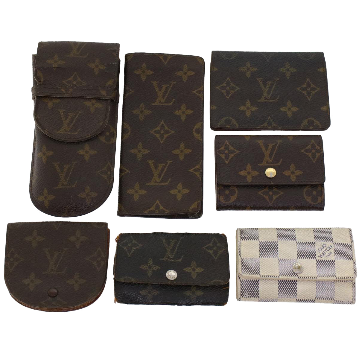 LOUIS VUITTON Monogram Coin Purse Key Case 7Set LV yk7397B